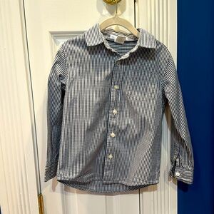 Janie and Jack blue and white stripe button down size 4 in like new condition